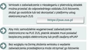 Zaświadczenie można uzyskać na różne sposoby