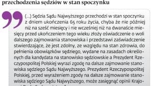 Proponowane zasady przechodzenia sędziów w stan spoczynku